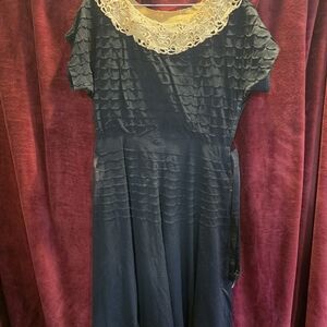 Chic Black Dress with Lace Detail